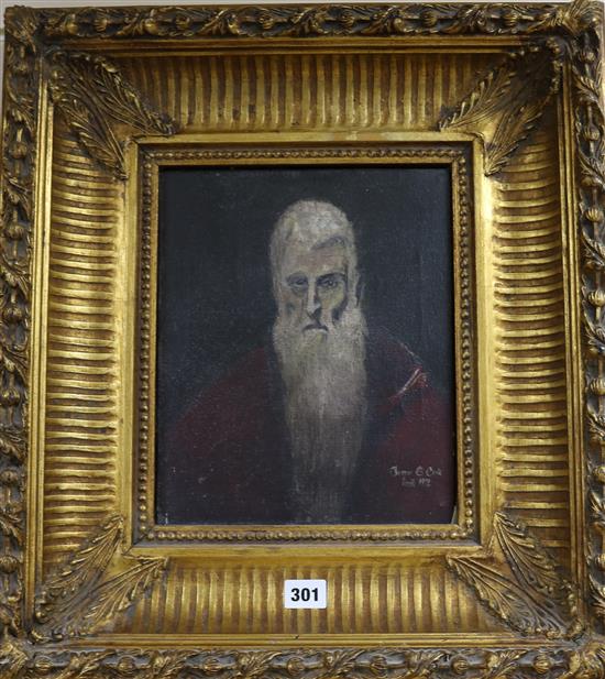 A portrait oil of bearded man 30 x 25cm